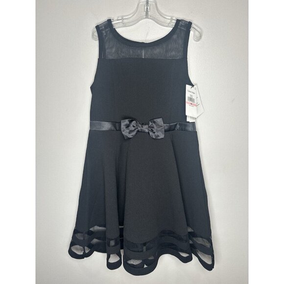 Calvin Klein Other - Calvin Klein Illusion Mesh Bow Special Occasion Dress Girls size 10 NWT